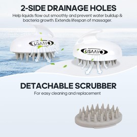 LISAAVO Scalp Massager Hair Growth 3 Pack, Hair Brush, Non-Stick Bristles, 4-Tier Length, Hair Massager Scalp for Hair Growth, Scalp Exfoliator Scalp Brush, Head Massager, Wet & Dry Use (White)