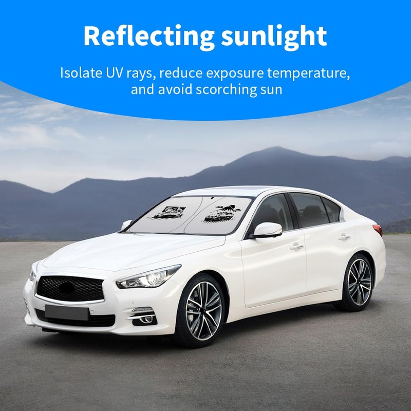 Windshield Sun Shade Compatible with Infiniti Q50 QX60 2014-Present Car