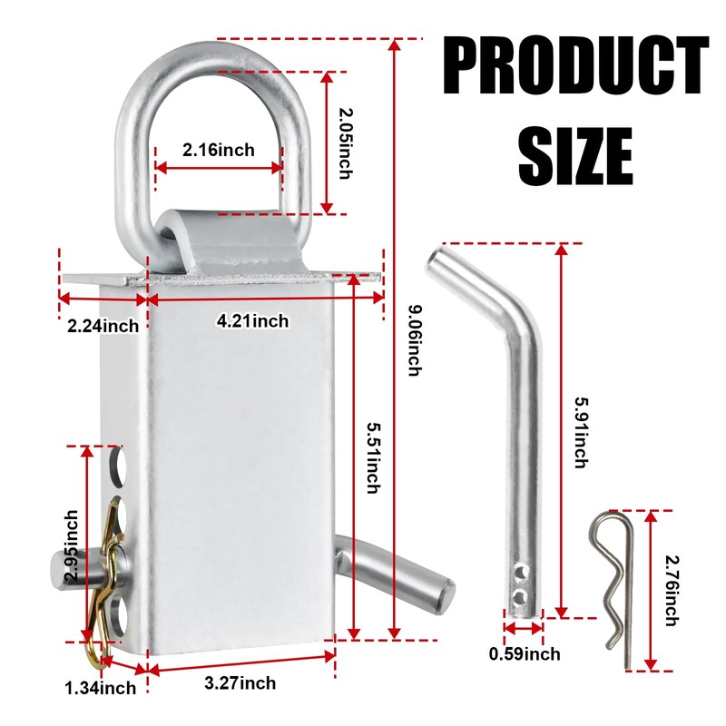 Heavy-Duty Trailer Stake Pocket D Rings with Anti-Loss Cord, Adjustable