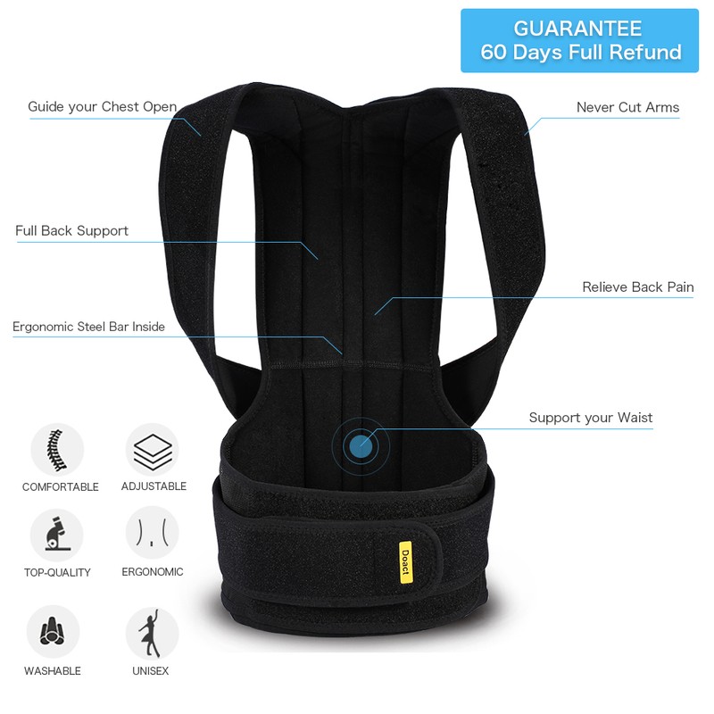 Posture Corrector Back Brace Support for Shoulder Back Waist, Unisex