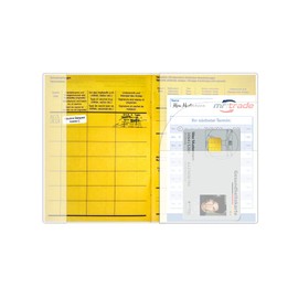 mtb more energy® 2 x Cover for Vaccination Card (Size 13 x 9.3 cm, Issued Date from 2005) – Hinged – with Additional Compartments – Vaccination Certificate Cover Transparent Cover Protective Cover
