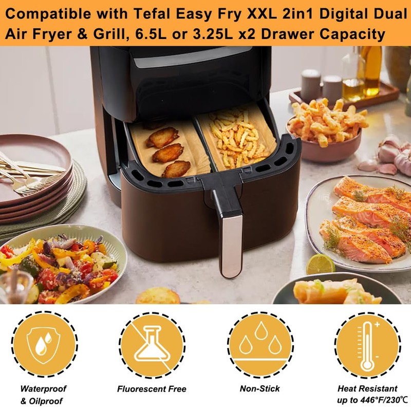 YQL Air Fryer Liners for Tefal Easy Fry XXL 2In1