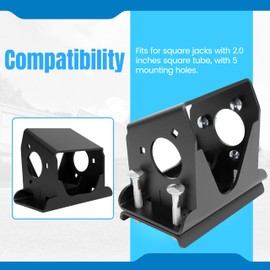 KUAFU Jack Stand Bracket Bolt-On Relocation Set for Trailer 3-Bolt and A-Frame Style Tongue Black Steel Powder Coated