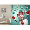 3D Printed Christmas Snowman Background Waterproof Shower Curtain/Bath Curtain--Size: 66"x72"