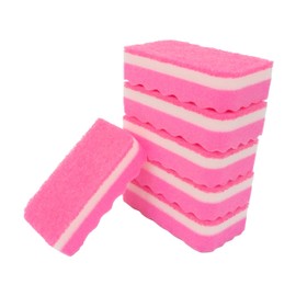 Towa Sangyo Kitchen Sponges, Scratch Resistant, Dishwashing, Set of 6, TZ Foam, Large Capacity, Pink, Made in Japan, Foam Dishes, Long Lasting, Soft, Large Capacity, Oil Stains, Replacement