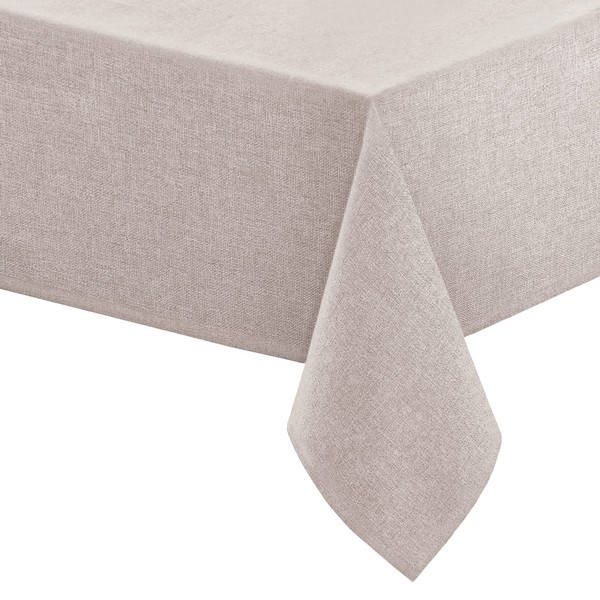 FantasDecor Linen Textured Table Cloths Square Tablecloth Waterproof Spill-Proof Wrinkle
