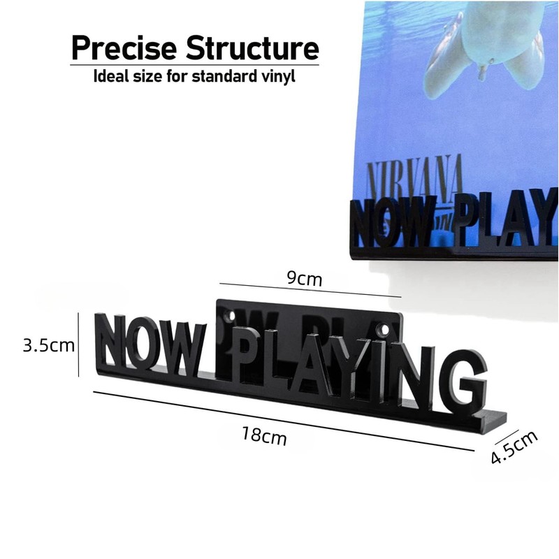 Ginobili Wall Mount CD Record Display Stand Now Playing Acrylic