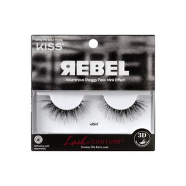 KISS Lash Couture Rebel Collection, False Eyelashes, Vibin'', 14 mm, Includes 1 Pair Of Lash, Contact Lens Friendly, Easy to Apply, Reusable Strip Lashes