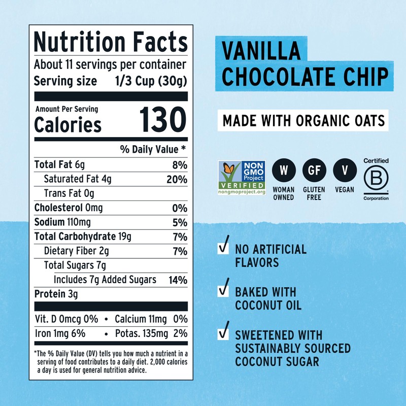 Purely Elizabeth Vanilla Chocolate Chip Granola, Made with Organic Oats