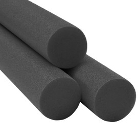Chochkees Black Pool Noodles 52" x 2.5" Inch (3-Pack) Swimming Foam Tube, Floating Thick Noodles for Floating, Pool Accessories