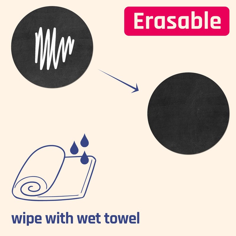 300-Pack, 2.5cm Round Chalkboard Sticker Labels, Reusable and Waterproof