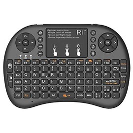 Rii Mini i8 + Wireless (Italienisches Layout) – Mini Beleuchtete Tastatur mit Maus Touchpad für Smart TV, Mini PC, HTPC, Konsole, Computer i8+ Wireless (NERO)