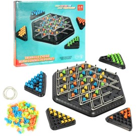 Game with Rubber Bands Triangle, Children Adults Triangle Chess Game, Interactive Triangle Chess Game, Chains Chess Game, 2-4 Person Puzzle Geometric for the Family