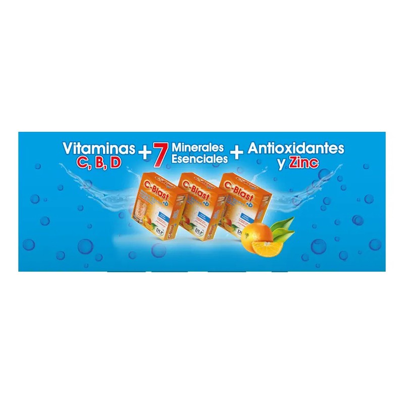 C-blastd Vitamina C D Complejo B Zinc Antioxidantes 3cajas Sabor