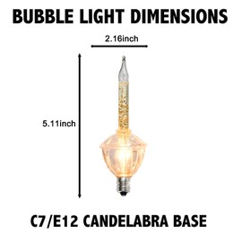 Abeja 4 Pack Multicolor Christmas Bubble Lights Replacement Bulbs Traditional Bubble Light Replacement E12 Candelabra Base (Not String Lights) 5W - for Xmas Christmas Decorations