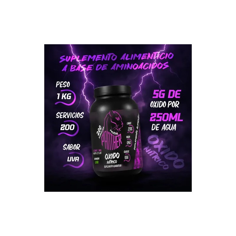 Óxido Nítrico Panther Protein 1 Kg 200 Servi Varios Sabores