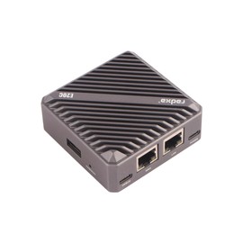 Radxa E20C Mini PC, RK3528A 4-Core CPU, Dual Gigabit Ethernet, CNC Aluminum Case, 4K Support E20C 4GB 32GB Chocolate Black