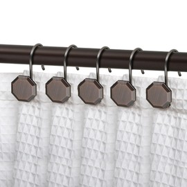 Utopia Alley Shower Rings, Shower Curtain Rings for Bathroom, Rustproof Zinc Shower Curtain Hooks Rings, Set of 12 (Oil Rubbed Bronze)