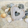 Ambiente Napkins with Hearts and Stones Design 33 x 33