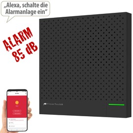 VisorTech WLAN Alarm: WLAN-Alarmanlage mit Funk-Anbindung, App, Sprachsteuerung (Alarmzentrale, drahtlose Alarmanlage, Lautsprecher)