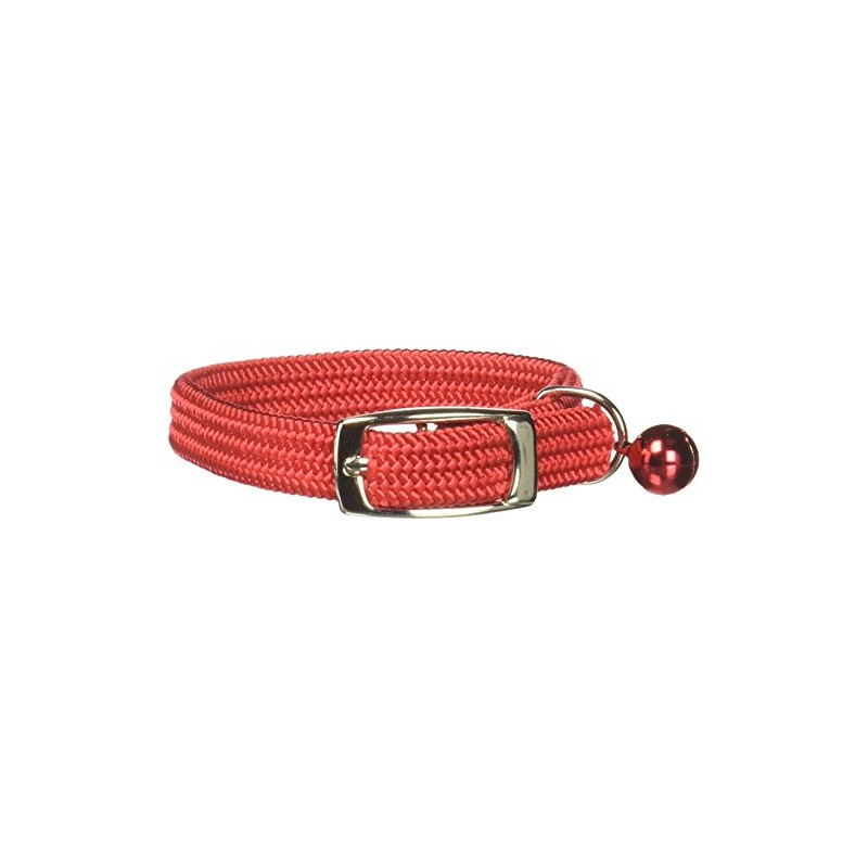 OmniPet Kool Kat Elastic Cat Safety Collar with Bell, Red,