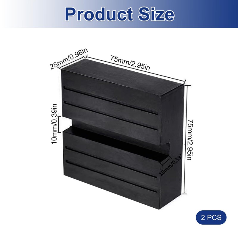 Pack of 2 Car Jack Rubber Pads, Rubber Blocks, 75
