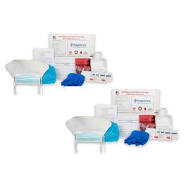 Bloodborne Pathogen & Vomit Cleanup Kit 2pack- Be OSHA Compliant| First Response Spill Kit for Bodily Fluids | Bodily Fluid Clean Up Kit| Ideal for Schools, Restaurants & Retirement Homes-2pack