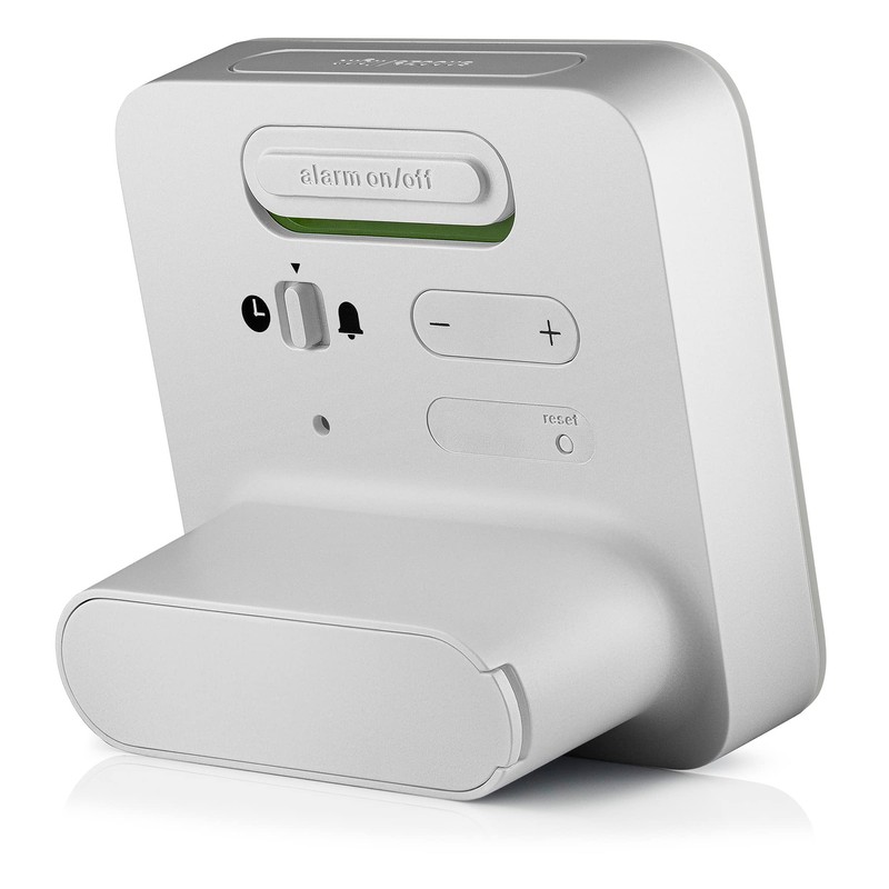 Braun digital alarm clock with snooze, negative LCD display, quick