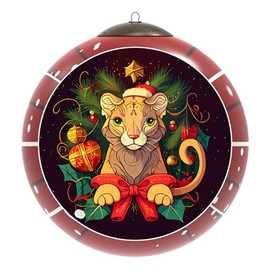 Inside Handcrafted Painted Glass Ornament with Premium Gift Box | Bold Art Collectible - Lion R | Ideal for Art Lovers & Celebrations by LiBien