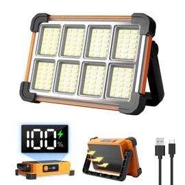 Solar Work Light Rechargeable lamps Camping Light 120W 6000mAh 144 LED Outdoor Work Light for Emergency Mechanic Repairing Camping