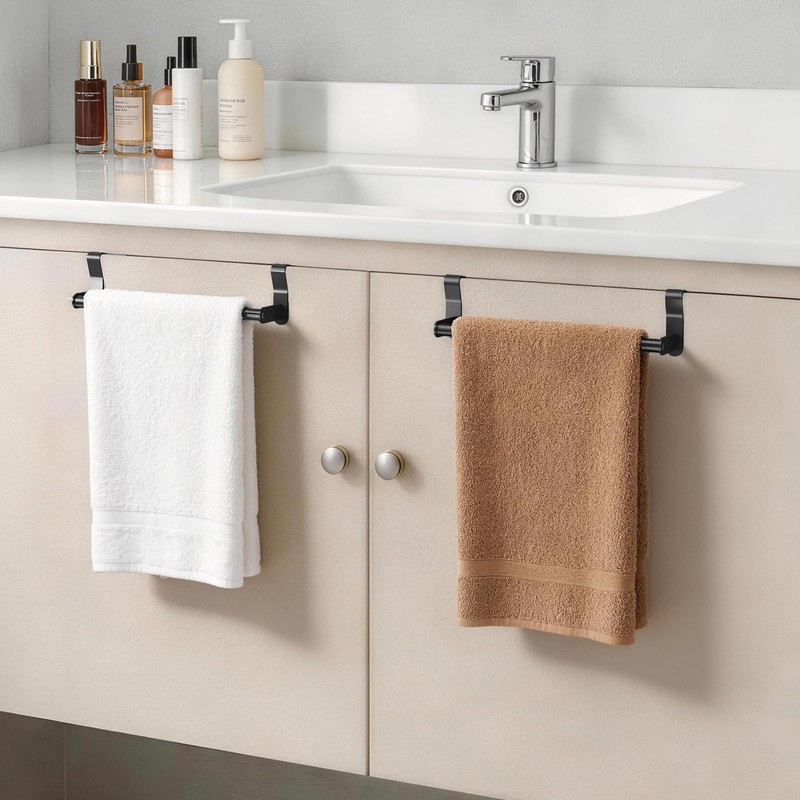 Over Cabinet Towel Holder, 2 Pack Kitchen Cabinet Door Towel