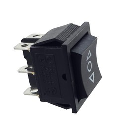Rocker Switch, On/Off/On, Installation Opening Approx. 28.5 x 21.5 mm, Black, Also as Replacement for Lawnmowers (1)