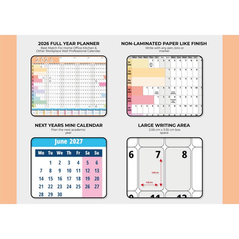2026 Wall Planner A1 UK Wall Calendar 2026 Yearly Planner