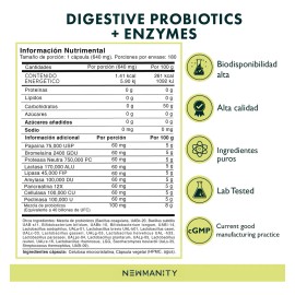 Probióticos y Prebióticos con Enzimas Digestivas 40 Billones - 180 Cápsulas Veganas para Hombre y Mujer con 15 Cepas y 3 Probiotics Lactobacilos para Salud Intestinal