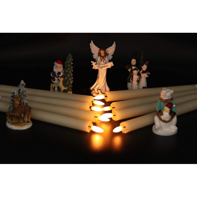 GenSwin Flameless Flickering Taper Candles with 2 Remote Controls and
