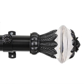 Rod Desyne Paradise Window Curtain Rod Set, 115 to 165-Inch, Black