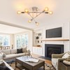 Comely Modern 6-Light Sputnik Chandelier Ceiling Lights, Adjustable Semi-Flush Mount
