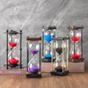 ELAINESTORE Hourglass Timer 60 Minute, Triangle Wooden Frame Decorative Sand