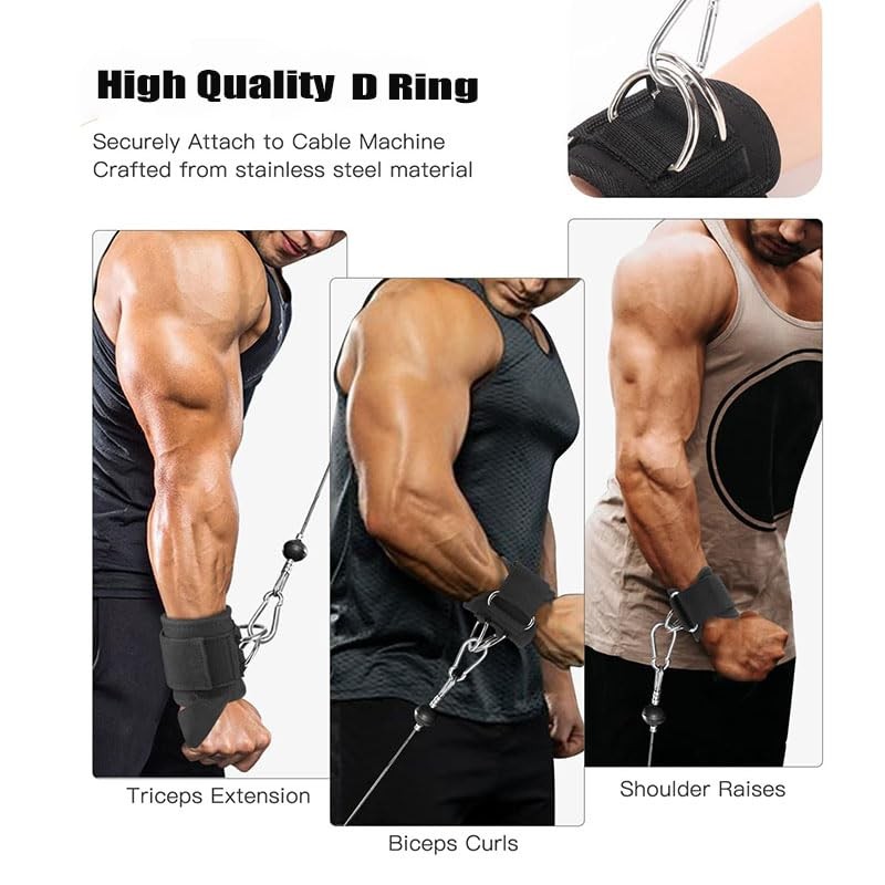 2Pcs D Ring Weight Lifting Straps,Heavy Duty Gym Wrist Straps