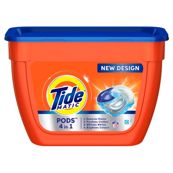 Matic Laundry Detergent Pods, 18 Count, 4-in-1 Formula, for Top