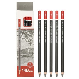 PATIKIL 14B Drawing Pencils for Sketching, 12PCS Sketch Pencils for Drawing Art Pencils Graphite Wood Pre-sharpened for Drawing Sketching Artists, 14B Pencils Black Red Rod