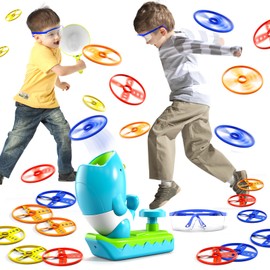 WATUDOU 29 PCS Flying Disc Launcher Outdoor Indoor Game Toys Gifts for 3 4 5 6 Year Old Boys Kids, Outdoor Outside Game Toys for Kids Boys Ages 3-5 4-8, Ideal 3 4 5 6 Year Old Boys Birthday Gifts