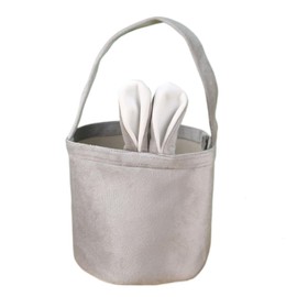 Easter Gifts Baskets, Easter Eggs Baskets with Bunny Tote Bags Easter Egg Fillers Baskets for Party Favor Supplies (Gray)