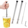 2 Pcs Straw Puncher For Plastic Lids Lemonade 304 Stainless