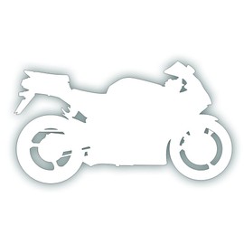 Motorcycle Decal Sticker - F4I CBR600 Sport Bike Crotch Rocket for Your Tow Vehicle Or Trailer - 5 1/2 x 10 Inch in White