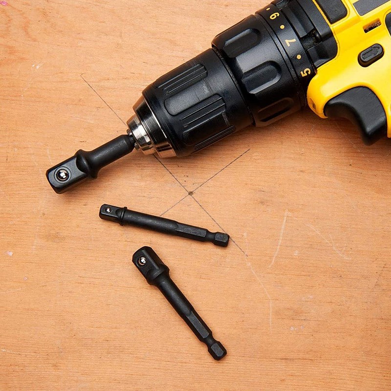 YFFSFDC Socket Adapter Set, Hex Socket Adapter, 8-Piece Set, Chrome