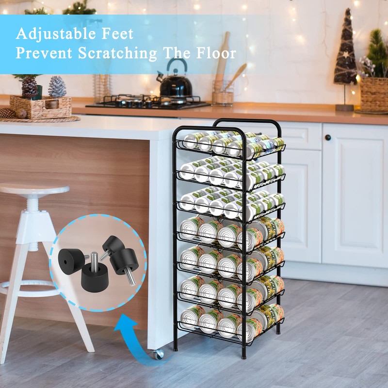 Vrisa Can Organizer for Pantry 7-tier Can Rack Organizer Metal