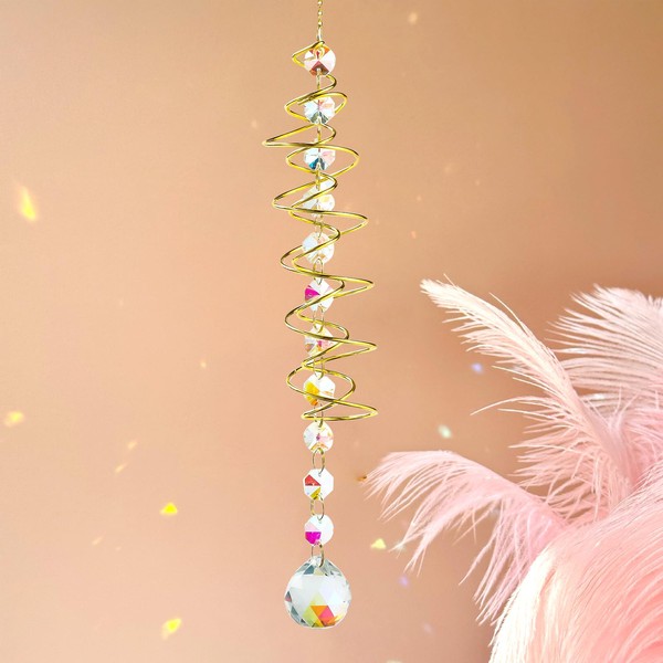 SoeUyd Sun Catcher, Sun Catcher Wind Chime, Crystal Rainbow Suncatcher,