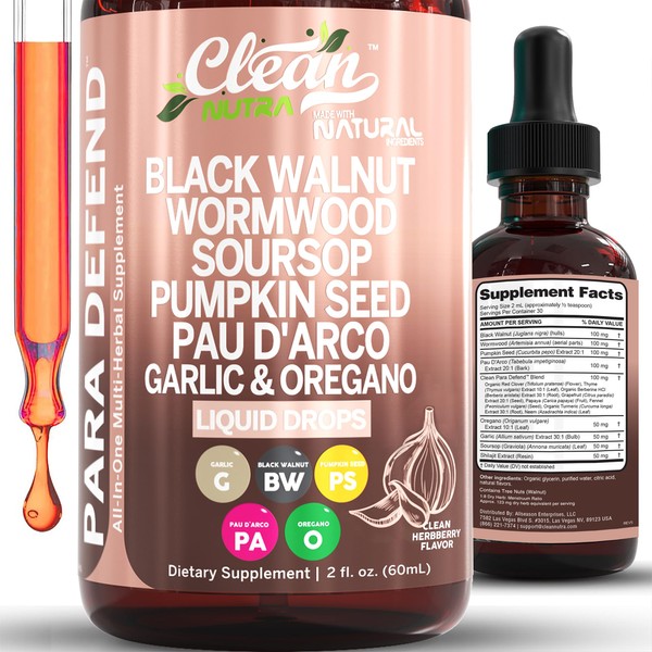 para Defend Wormwood Black Walnut Cleanse for Humans Drops Liquid