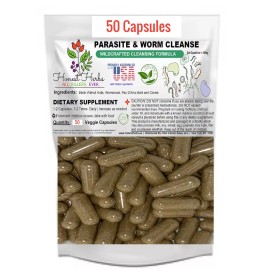 Honest Herbs Worm & Parasite Blend - Natural Cleanse Formula - 500mg - 50 Veggie Caps